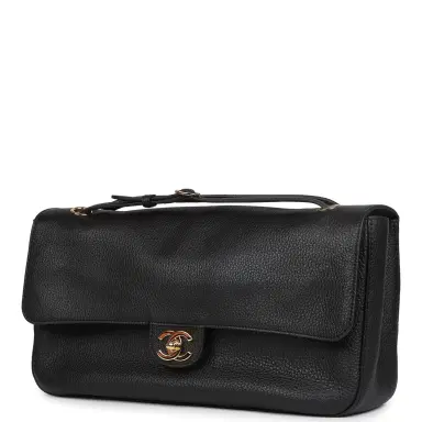 Chanel Chanel Maxi "Souplissimo" Small Flap Bag Black Grained Calfskin Gold Hardware | Thumbnail 6