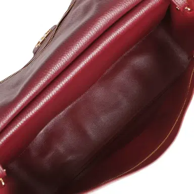 Chanel Chanel Maxi "Souplissimo" Small Flap Bag Burgundy Grained Calfskin Gold Hardware | Thumbnail 12