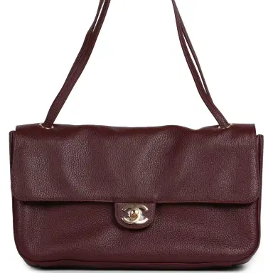 Chanel Chanel Maxi "Souplissimo" Small Flap Bag Burgundy Grained Calfskin Gold Hardware | Thumbnail 1