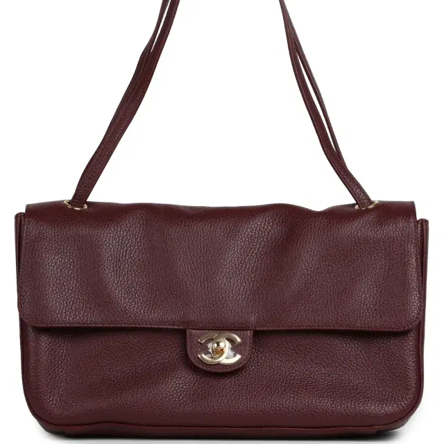 Chanel Chanel Maxi "Souplissimo" Small Flap Bag Burgundy Grained Calfskin Gold Hardware