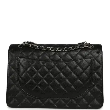 Chanel Chanel Maxi Classic Double Flap Bag Black Caviar Silver Hardware | Thumbnail 4 Chanel Chanel Maxi Classic Double Flap Bag Black Caviar Silver Hardware | Thumbnail 4