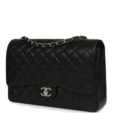 Chanel Chanel Maxi Classic Double Flap Bag Black Caviar Silver Hardware | Thumbnail 5 Chanel Chanel Maxi Classic Double Flap Bag Black Caviar Silver Hardware | Thumbnail 5