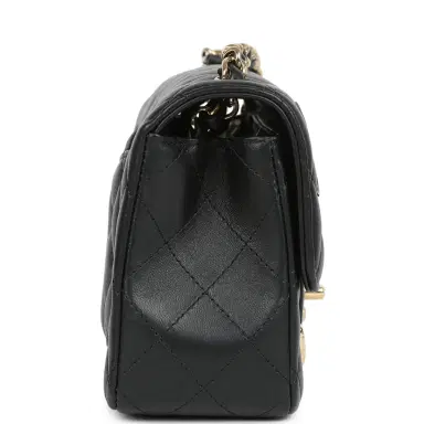 Chanel Chanel Mini Classic "Charms" Rectangular Flap Bag Black Lambskin Gold Hardware | Thumbnail 3