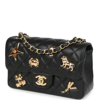 Chanel Chanel Mini Classic "Charms" Rectangular Flap Bag Black Lambskin Gold Hardware | Thumbnail 5