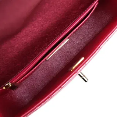 Chanel Chanel Mini Flap Bag and Star Coin Purse Pink Mirror Calfskin, Metallic Calfskin Light Gold Hardware | Thumbnail 11