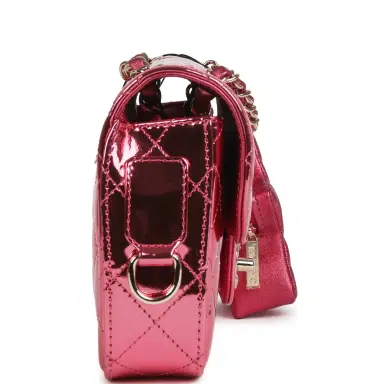 Chanel Chanel Mini Flap Bag and Star Coin Purse Pink Mirror Calfskin, Metallic Calfskin Light Gold Hardware | Thumbnail 3