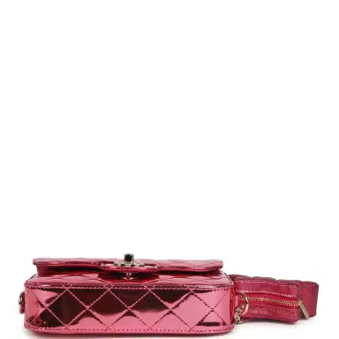 Chanel Chanel Mini Flap Bag and Star Coin Purse Pink Mirror Calfskin, Metallic Calfskin Light Gold Hardware | Thumbnail 7