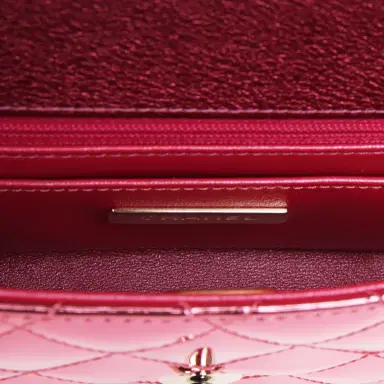 Chanel Chanel Mini Flap Bag and Star Coin Purse Pink Mirror Calfskin, Metallic Calfskin Light Gold Hardware | Thumbnail 8