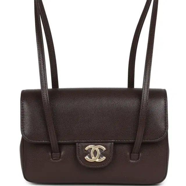 Chanel Chanel Mini Preppy Coco Clutch with Straps Dark Brown Shiny Caviar Brushed Gold Hardware