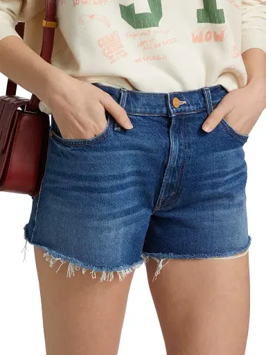 Mother Women's The Dodger Fray Jean Shorts - Bunny Hop | Thumbnail 3 Mother Women's The Dodger Fray Jean Shorts - Bunny Hop | Thumbnail 3