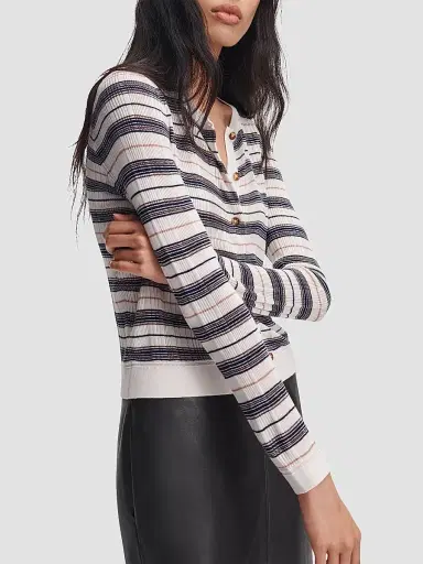 rag & bone Women's Teresa Silk-Blend Stripe Cardigan - Ivory Multi - Size Small | Thumbnail 5 rag & bone Women's Teresa Silk-Blend Stripe Cardigan - Ivory Multi - Size Small | Thumbnail 5