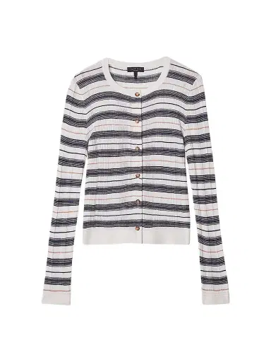 rag & bone Women's Teresa Silk-Blend Stripe Cardigan - Ivory Multi - Size Small | Thumbnail 1 rag & bone Women's Teresa Silk-Blend Stripe Cardigan - Ivory Multi - Size Small | Thumbnail 1