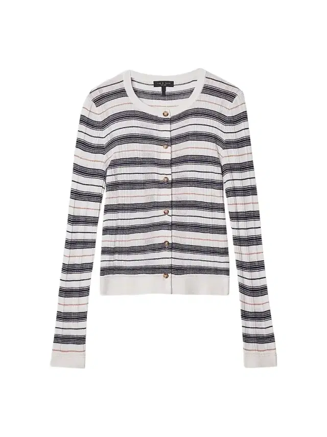 rag & bone Women's Teresa Silk-Blend Stripe Cardigan -  Multi