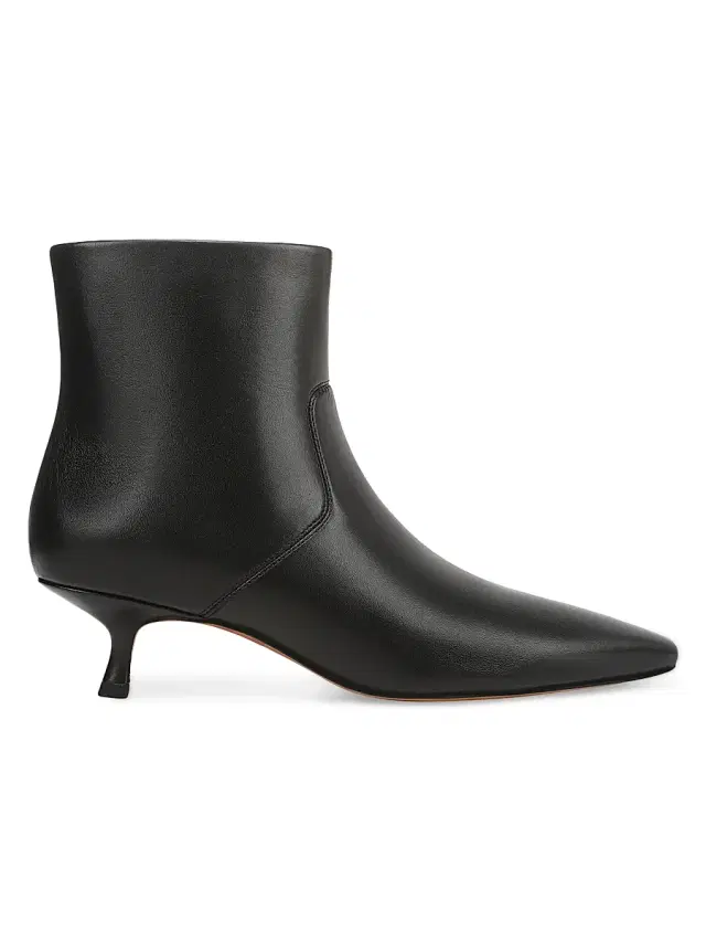 Vince Women's Simone 45MM Leather Ankle Boots - Black