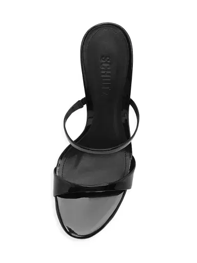 Schutz Women's Jessica 110MM Leather Sandals - Black | Thumbnail 6