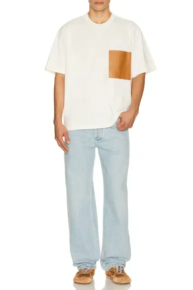 Bottega Veneta Two Ply Cotton Tee Shirt Leather Pocket | Thumbnail 3