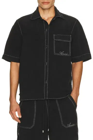 Amiri Script Linen Shirt | Thumbnail 1 Amiri Script Linen Shirt | Thumbnail 1