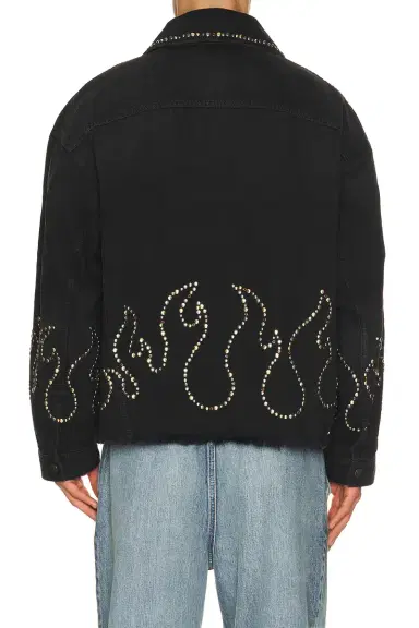 Amiri Studs Flames Trucker Jacket | Thumbnail 2 Amiri Studs Flames Trucker Jacket | Thumbnail 2