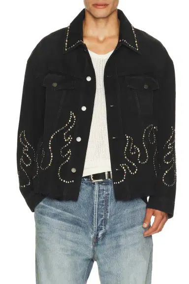 Amiri Studs Flames Trucker Jacket | Thumbnail 1 Amiri Studs Flames Trucker Jacket | Thumbnail 1