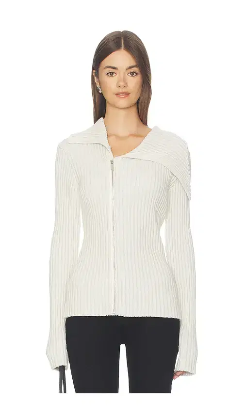 1XBLUE Rib Zip Knit