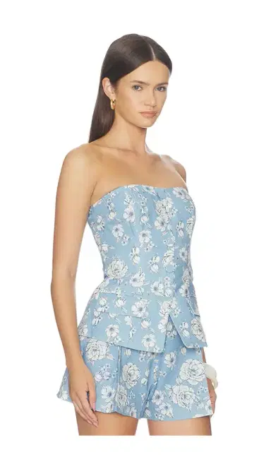 Generation Love Quinn Floral Linen Bustier Top | Thumbnail 2