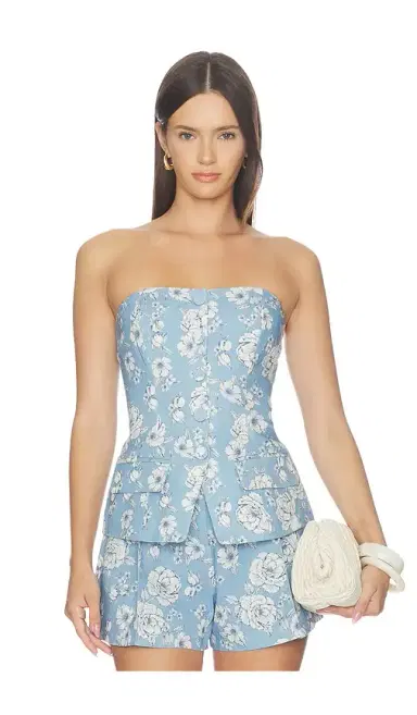 Generation Love Quinn Floral Linen Bustier Top | Thumbnail 1