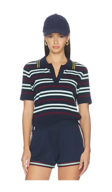 The Upside Archie Collared Knit Polo Top | Thumbnail 1