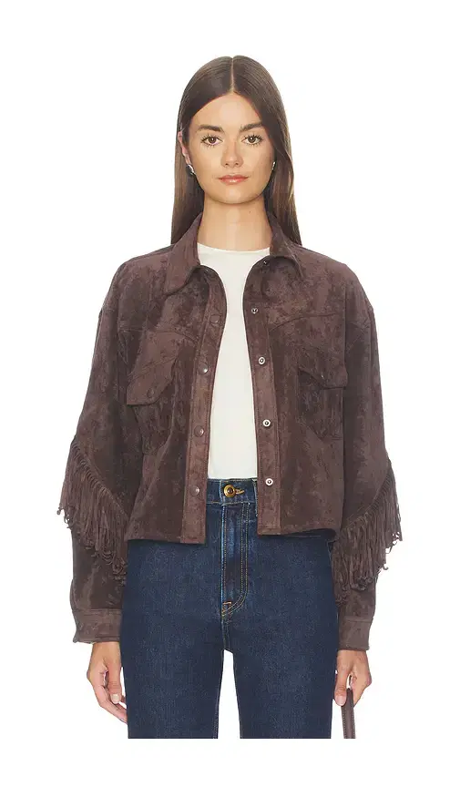 BLANKNYC Cropped Fringe Jacket