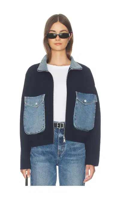 BLANKNYC Denim Track Jacket | Thumbnail 1 BLANKNYC Denim Track Jacket | Thumbnail 1