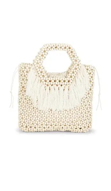 8 Other Reasons Beaded Wooden Tote Top Handle Bag | Thumbnail 1 8 Other Reasons Beaded Wooden Tote Top Handle Bag | Thumbnail 1