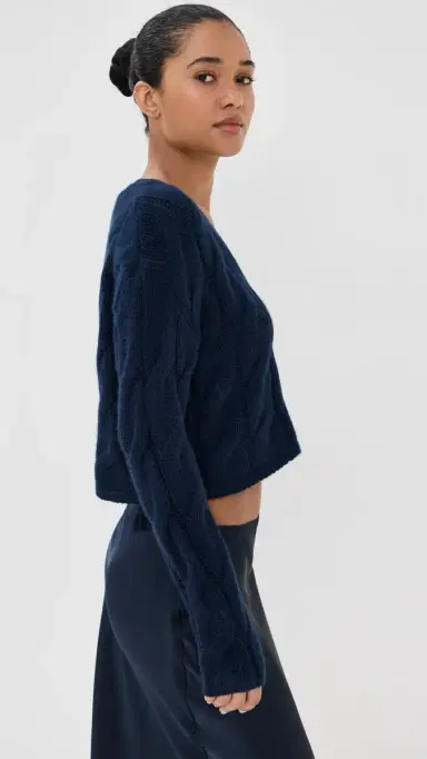 Sablyn Jolie Cashmere Cropped Cardigan Midnight | Thumbnail 4 Sablyn Jolie Cashmere Cropped Cardigan Midnight | Thumbnail 4