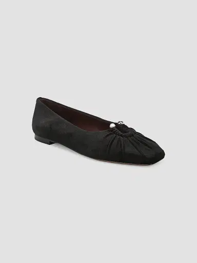 Vince Women's Dany Faux Pearl-Embellished Velvet Ballerina Flats - Black - Size 11 | Thumbnail 2 Vince Women's Dany Faux Pearl-Embellished Velvet Ballerina Flats - Black - Size 11 | Thumbnail 2