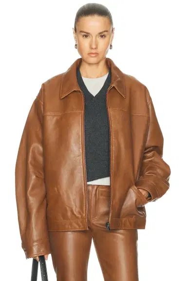 Haikure Jocelyn Cropped Silky Leather Jacket | Thumbnail 1 Haikure Jocelyn Cropped Silky Leather Jacket | Thumbnail 1