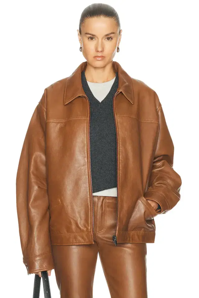 Haikure Jocelyn Cropped Silky Leather Jacket