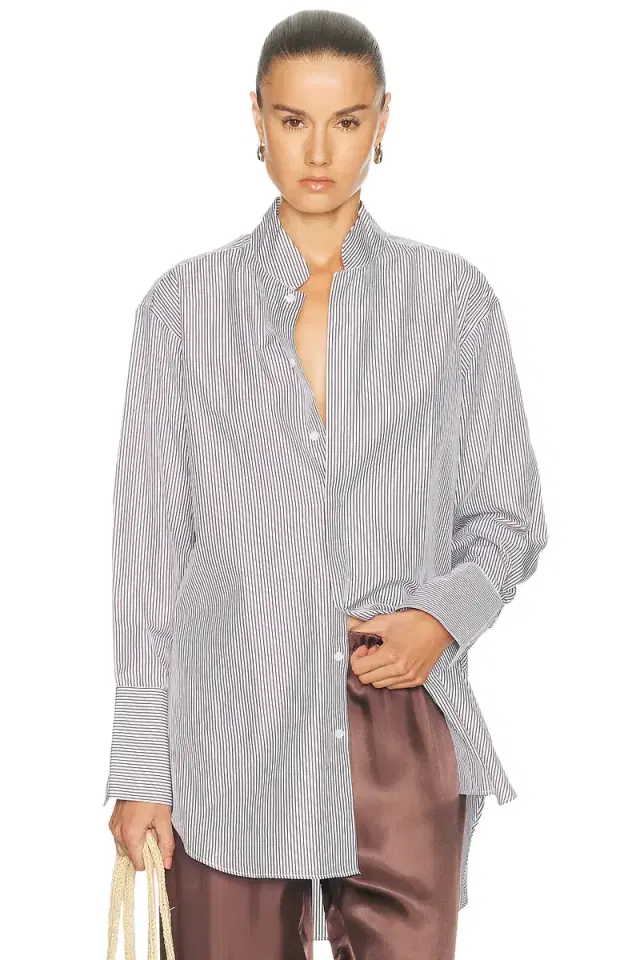 Comme Si Mandrin Collar Tunic Top