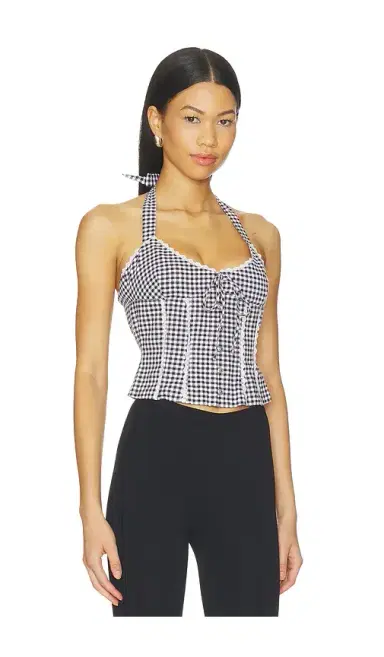Guizio Marini Gingham Corset Top | Thumbnail 2 Guizio Marini Gingham Corset Top | Thumbnail 2