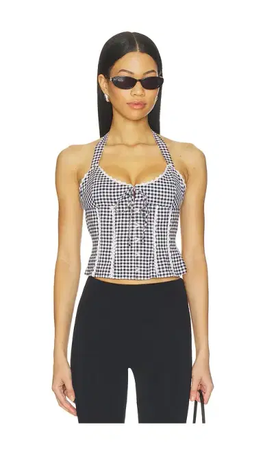 Guizio Marini Gingham Corset Top | Thumbnail 1 Guizio Marini Gingham Corset Top | Thumbnail 1