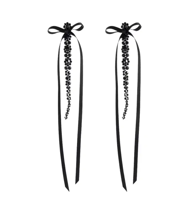 Simone Rocha Bow-embellished crystal drop earrings