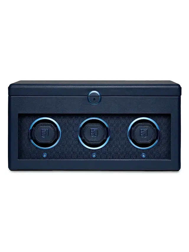 Wolf Earth Triple Watch Winder - Midnight Blue