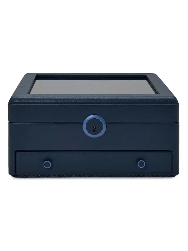 Wolf Earth Watch Stand Box - Midnight Blue