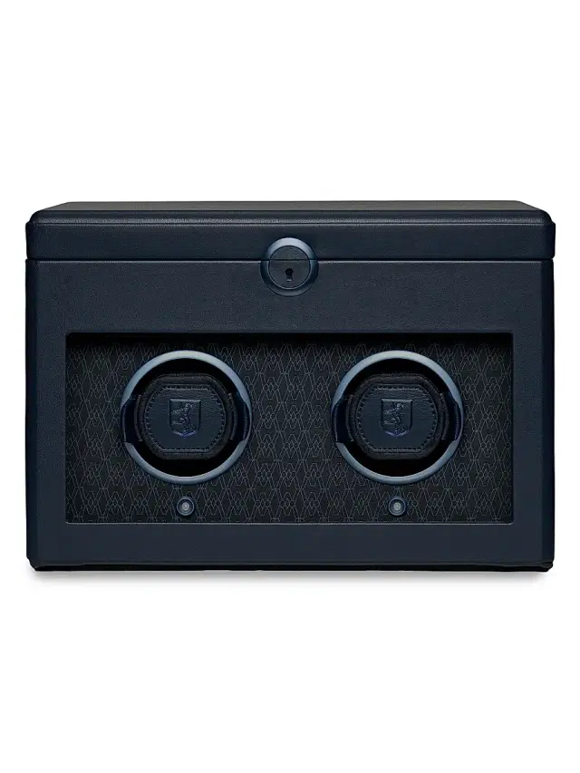 Wolf Earth Double Watch Winder - Midnight Blue