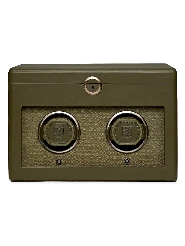 Wolf Earth Double Watch Winder - Olive