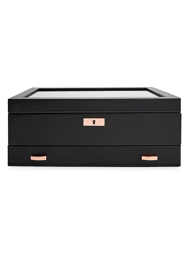 Wolf Axis 10-Watch Storage Box With Drawer - Copper