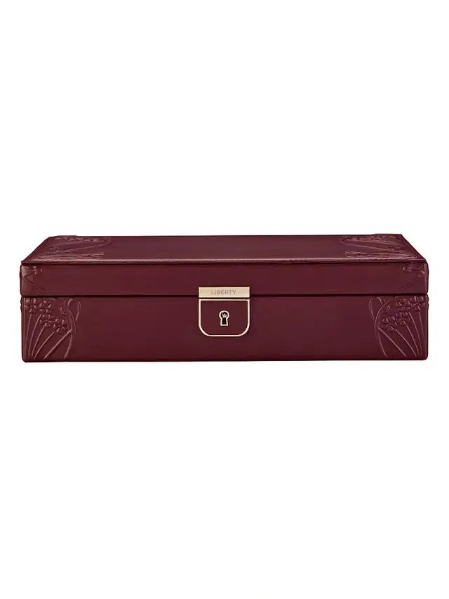 Wolf Liberty Medium Jewelry Box - Burgundy