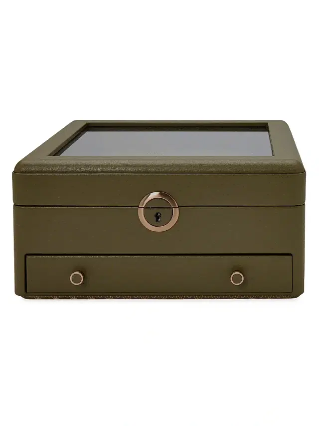 Wolf Earth Watch Stand Box - Olive