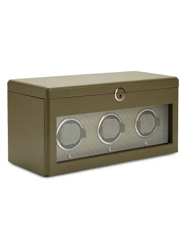 Wolf Earth Triple Watch Winder - Olive