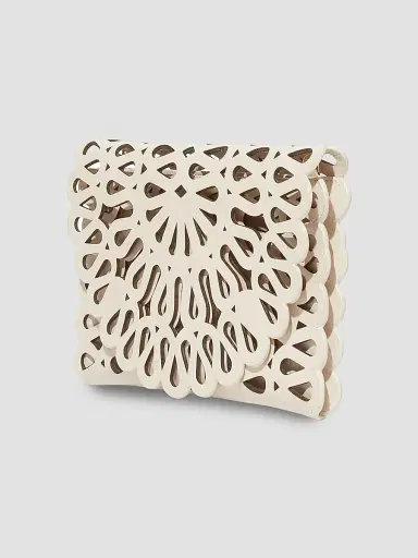 SIMKHAI Women's McCall Laser-Cut Leather Clutch - Cream | Thumbnail 2