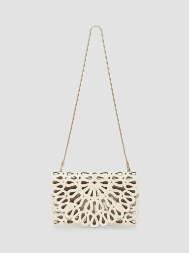 SIMKHAI Women's McCall Laser-Cut Leather Clutch - Cream | Thumbnail 3