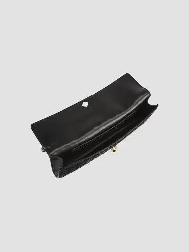 Bottega Veneta Women's Andiamo Intrecciato Leather Top-Handle Clutch - Black | Thumbnail 3