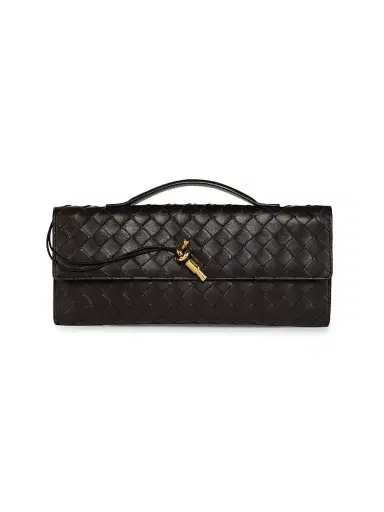 Bottega Veneta Women's Andiamo Intrecciato Leather Top-Handle Clutch - Fondant | Thumbnail 1 Bottega Veneta Women's Andiamo Intrecciato Leather Top-Handle Clutch - Fondant | Thumbnail 1